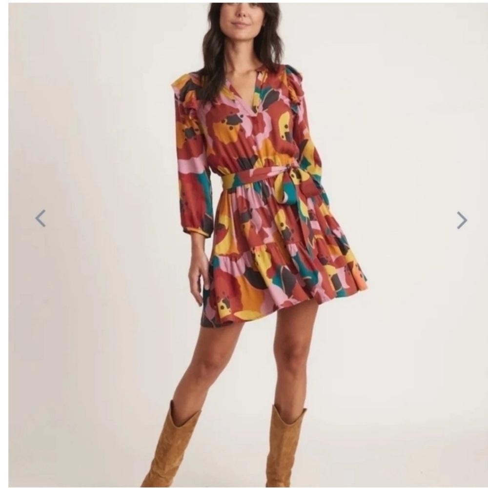 Marine Layer Elsie Mini Dress in Exploded Floral Size Medium